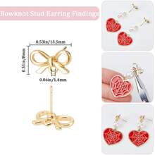 KMEOSCH 20pcs Cute Bow Hanging Loop Earrings, Alloy Earring Components For Jewelry Making, DIY Earring Pendant Gifts, Earring Findings - Bow Earrings - View 4