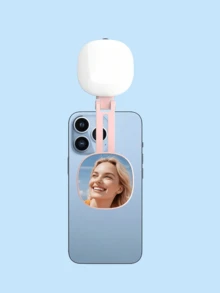 Mirror Design Magnetic Phone Selfie Ring Light With Mirror, Extendable Foldable Mini LED Fill Light, Dimmable Portable Lamp For Live Streaming/Video Recording/Makeup/Vlogging For Women's Day Gift - Type a - View 13