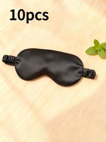 1/2/3pcs Sleep Mask Blindfold With Adjustable Strap, Super-Smooth Soft Natural Eye Cover Eyeshade For Sleep Travel Nap, Black,Pink - Black - View 11