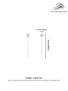 S925 Silver Iridescent White Rose Earrings, Hypoallergenic, French Luxury, Gift For Valentine's Day, Wedding, Party, Comes With Gift Box