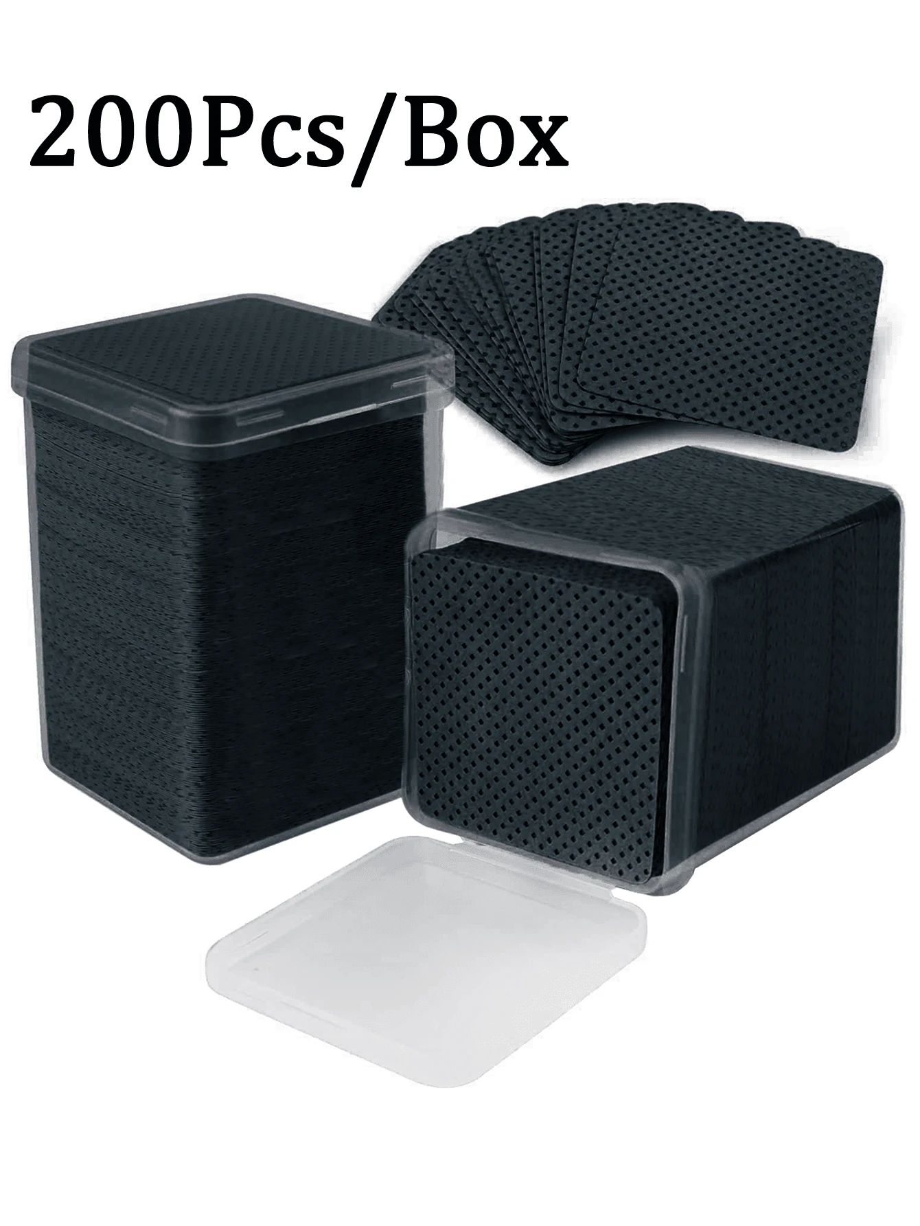 2000/1000/200片装指甲清洁湿巾 - 专业无绒指甲油卸除棉片，UV凝胶清洁纸巾，无香型美甲准备和完成清洁工具（黑色） - 黑色 - 查看 1