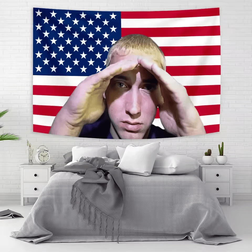 American Rap God Hip Pop Music FlagTapestries Wall Hanging Meme ...