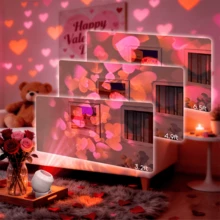 1个情人节投影仪，红色爱心投影灯，带旋转底座的LED夜灯，适用于派对、婚礼装饰和室内卧室装饰 - USB - 查看 9