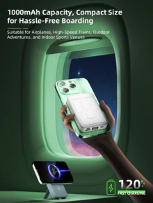 XBJ This 10,000 MAh Portable Power Bank Is A Fast Charger For Smartphones With A Display, A USB Port (Micro-USB Compatible), And Supports Android Systems. It's The Perfect Gift, An Ideal Travel Companion, And An Essential Mobile Power Source For Halloween, Christmas, And Back To School. Compact And Portable, It's Perfect For Winter Holidays, Travel/Camping, And As An Emergency Power Supply. A Great Gift For Family And Friends, Ideal For Birthdays, Holidays, And Camping Trips. Birthday Gift: Portable Magnetic Wireless Power Bank. - 便捷式行動電源 - 查看 2