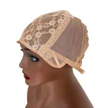 2026 New Adjustable Lightweight Breathable Wig Grip Cap | Skin-Friendly Non-Slip Silicone Headband Design, Medium-Size Transparent Lace Lining, Glueless Elastic Fit For All Head Shapes, Ideal For Women's Daily Wear - Beige Lace - View 3