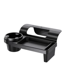 耐用的黑色塑料多功能汽车储物盒，带杯架、手机插槽和储物隔层 - 节省空间的设计，适合饮料、食物、智能手机和必需品，适合大多数车辆、汽车储物 - 彩色 - 查看 12