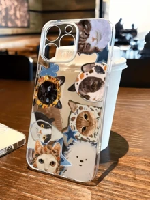 1pc Transparent Staring Cat Head Minimalist TPU Shockproof Phone Case Compatible With IPhone 17, 16, 15, 14, 13, 12, 11 Pro Max, Air, Series - Multicolor - View 2