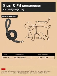 A Nylon Rope Pet Leash Suitable For Walking Cats And Dogs. - Multicolor - View 3