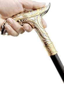 1支双色高端创意动物豹纹条纹金属手杖，可拆卸组合手杖，适合户外使用，地中海风格，适合斋月、万圣节、角色扮演、英式绅士登山杖，也适合日常使用，男士礼物和学生使用。