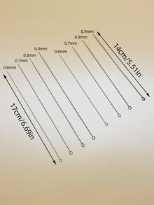 4支串珠针，长度可选14厘米/17厘米，针径分别为0.6毫米/0.7毫米/0.8毫米/0.9毫米，适用于大多数串珠工艺，是DIY珠宝制作的理想之选。 - 銀色 - 查看 9