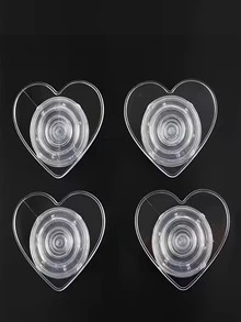 Solid Color 1/4 Packs Transparent Airbag Suction Cup Phone Holder, Desktop Heart-Shaped Airbag Stand, Silicone Multifunctional Bracket, Adhesive Phone Holder, Free, Phone Accessories, OctoBuddy, Phone Cases, Phone Accessories, Wallet Essential, Perfect Choice For Valentine's Day, Birthday, And Daily Surprises, Valentine's Day Gift, Birthday Gift - Multicolor - View 10