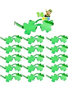 2/6/16/22pcs St. Patrick's Day Shamrock Glasses - Fun Green Party Glasses, Suitable For Holiday Celebrations - Multicolor - View 10