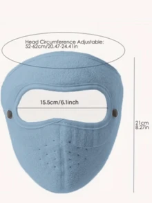 1pc Wind-Resistant Warm Face Mask With Detachable Anti-Fog Transparent Sun Visor, Adjustable Size, Ideal For Cold Weather Protection And Ear Coverage - Perfect For Cycling And Outdoor Activities