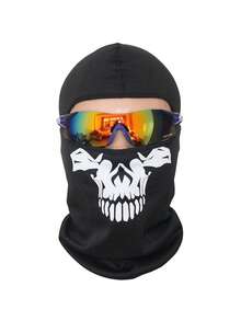 1 件男女通用秋冬弹力吸湿排汗摩托车骑行拉法帽颈套，适合户外活动、派对和角色扮演