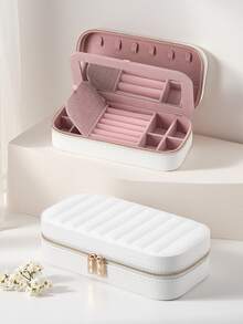 新款豪华升级大容量PU皮革首饰盒 | 首饰收纳包，旅行首饰盒 | 多层隔层，可收纳项链、戒指和耳环 | 便携式旅行首饰盒 | 送给女友/妈妈/母亲节/闺蜜生日/情人节的礼物，女士旅行必备，节日必备，秋季装饰，万圣节 - 彩色 - 查看 22