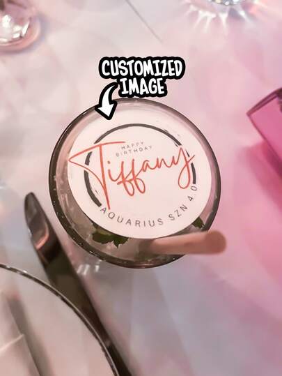 Customized Water-Soluble Paper, Birthday Cake Pattern Water-Soluble Paper, Suitable For Decorating Cups, Applicable For Parties, Banquets, Birthday Gatherings, Meetings, Business Receptions