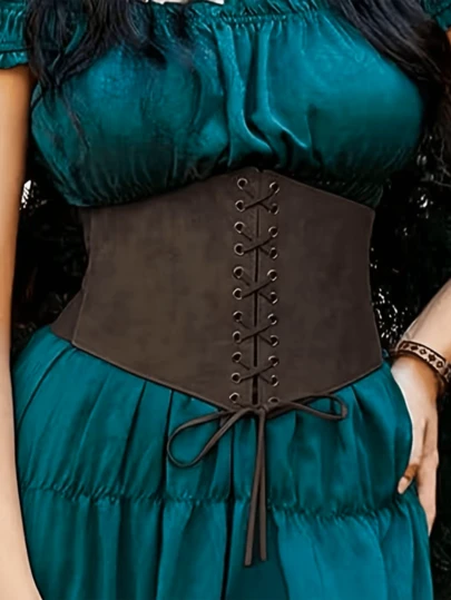 1개 여성용 우아한 커피 브라운 패션 탄성 피티드 코르셋 벨트, PU 가죽 슬리밍 웨이스트 신처, 드레스, 데일리 웨어 또는 모임, 식사, 쇼핑용 액세서리로 적합