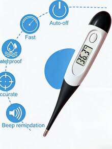 1/2pcs Adult Digital Thermometer, 10 Seconds Fast Oral Body Temperature Measurement For Fever, 2pcs Thermometer Set, Accurate Temperature Reading In Celsius/Fahrenheit, Family Healthcare, Gift, Household Essential, Health Essential - Multicolor - View 1
