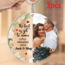 Customized Newlywed Couple Keychain: "The Best Is Yet To Come" - Personalized Keychain, Valentine's Day Gift, Anniversary Gift, Happy Valentine's Day - Multicolor - View 5