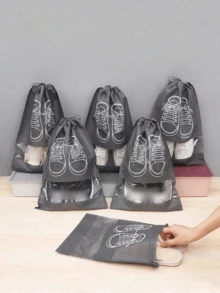 1 túi du lịch gấp gọn, ngăn chứa đồ cực lớn, chống thấm nước và chống ẩm, họa tiết chữ cái đầu cá nhân hóa, túi đựng đồ dùng giường ngủ dung tích lớn, túi xách tay bằng vải không dệt. - màu đen - Xem 11