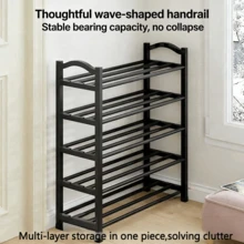 Multi-Tier Shoe Rack Organizer - Metal And Plastic, Free Standing Shoe Shelf For Various Rooms, Sturdy Floor Mount Shoe Storage With Multiple Layers - Multicolor - View 7