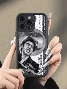 Money 1pc Black Dollar Bill Crazy Killer Minimalist Full Coverage TPU Shockproof Phone Case Compatible With Apple 17, 16, 15, 14, 13, 12, 11 Pro Max, Air, Series - Multicolor - View 1