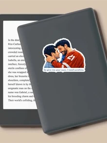 激烈竞争书迷贴纸 - Shane & Ilya 冰球浪漫爱情乙烯基贴纸 - Rachel Reid 粉丝礼物，MM 体育爱情小说，Game Changers 系列，BookTok 美学笔记本电脑装饰 - 彩色 - 查看 4
