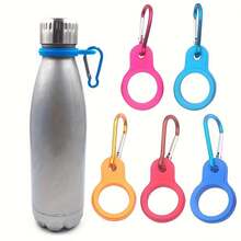 2pcs Outdoor Sports Water Bottle Accessories, Portable Water Bottle Accessories, Beverage Bottle, Backpack Accessories, Combining Climbing Hook And Leisure Cup Holder, Portable For Camping, Travel, Hiking, Running, Outdoor Sports, Sports Events, Convenient And Accessories, Fashionable Black Design, Aluminum Alloy Material - Multicolor - View 2