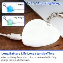 Luz colgante decorativa recargable con LED, sensor táctil, carga USB; Luz de mochila con sensor LED, disponible en múltiples formas, adecuada para bolsos, llaveros, mochilas, accesorios decorativos - Blanco - Ver 5
