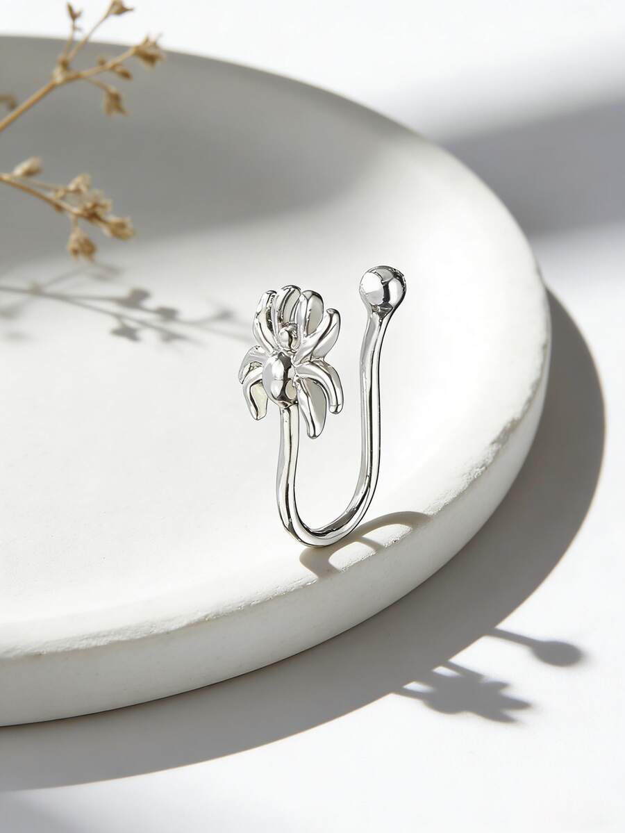 1pc Casual & Unique Spider Nose Ring, Women's Nose Stud Jewelry, Suitable For Daily Wear, Beach, Party