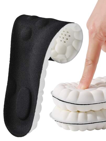 1双高弹乳胶鞋垫，带足弓支撑、减震和缓冲功能，透气性好，适用于运动鞋和休闲鞋。