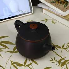 1 Set Lila Ton Hanwa Teekanne Set, handgefertigtes Lila Ton Teegeschirr, Heim- und Reise Tee Set, beinhaltet 1 Teekanne und 2 Gäste Teetassen, einzigartiges chinesisches Stil Teegeschirr, geeignet für Zuhause, Gäste und als Geschenk - Verschiedenfarbig - Übersicht 4