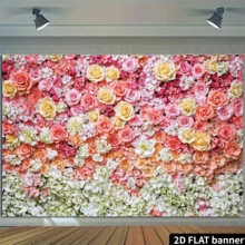 摄影背景布 粉色花卉 女孩生日 婴儿派对 母亲节 婚礼 摄影背景 蛋糕桌装饰用品 影棚道具 横幅 - 多色1 - 查看 5