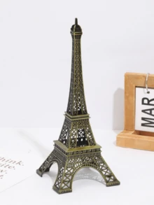 1pc European Creative Eiffel Tower Model Home Decor Ornament, Interesting Desktop Accessory For Room, Desk Decoration - Bronze - View 3