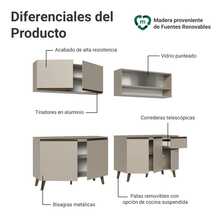 Cocina Integral Completa Modular Madesa Nice 240cm Crema 01 - Beis - Ver 4