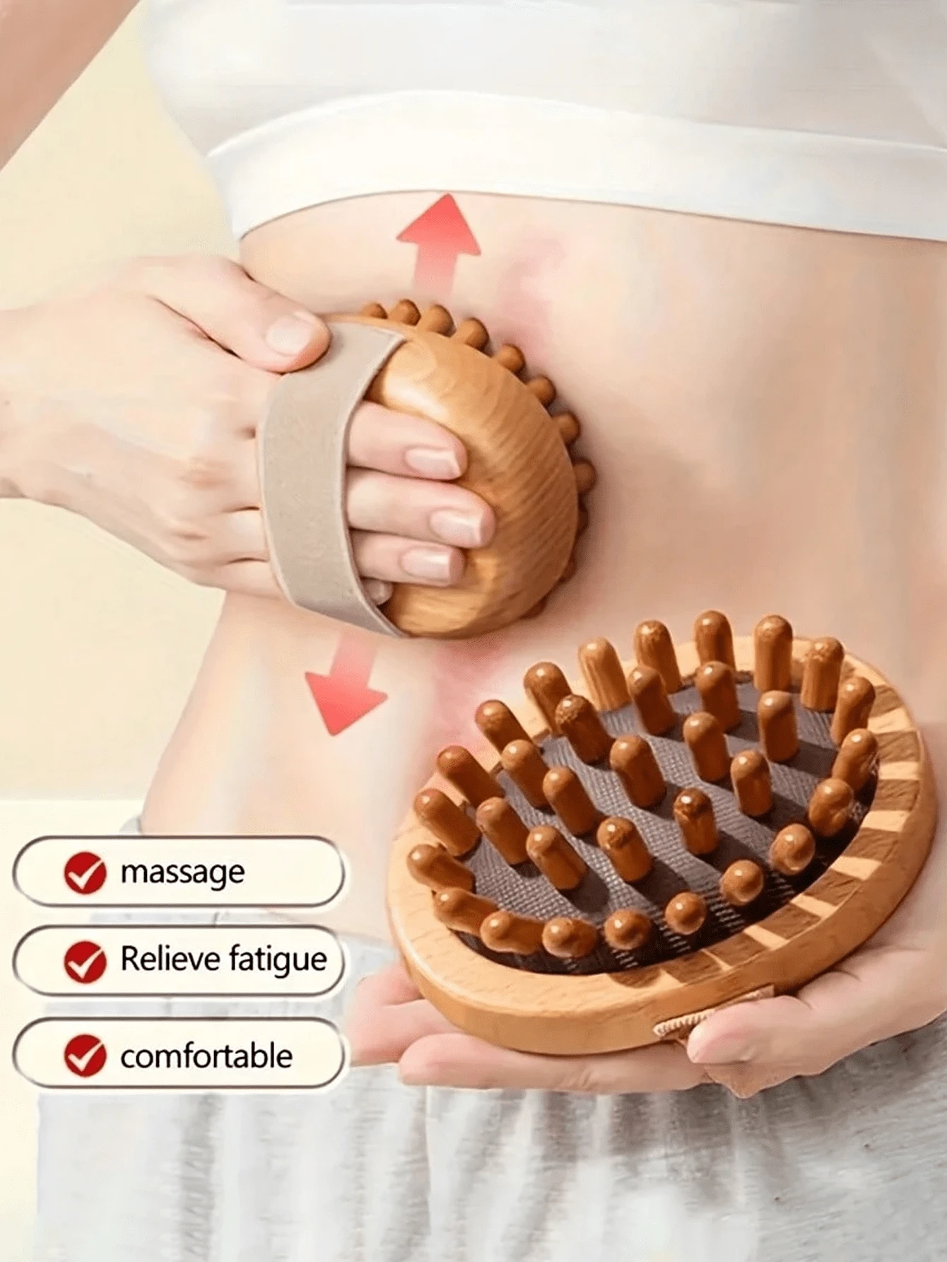 2/1件按摩刷，全身按摩垫经络刷，塑料刮痧按摩工具，缓解疲劳酸痛，适用于腹部和腿部，柔软毛家用按摩器，按摩工具 | 柔软毛按摩刷