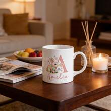 Customized Easter Letter Mug, Bunny Initials, Personalized Letter Mug, Romantic Easter Gift For Boyfriend, Girlfriend, Him, Her - Multicolor - View 10