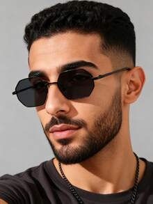 1pc Men's Metal Full Frame Personalized Exquisite Fashion Glasses, Suitable For Holiday Gift Shopping, Parties, Family Outings, Dates And Other Occasions, Fits Various Face Shapes - Multicolor - View 13