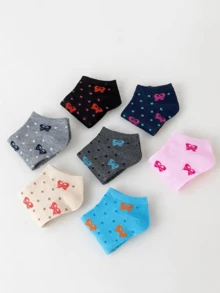 7 đôi tất nữ chấm bi và nơ dễ thương, mềm mại, thoải mái, phù hợp cho mọi mùa, là lựa chọn tốt nhất cho việc mang hàng ngày. - Nhiều màu - Xem 4