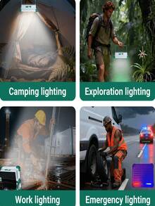 1pc 296 LED Portable Solar Camping Light, 5 Brightness Levels, Rechargeable, Suitable For Hiking, Fishing, Night Market And Other Outdoor Activities & Emergencies - Mint Green - View 7