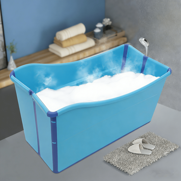 WOBENFOG Foldable Bathtub, Portable Collapsible Bathtub 39.63gal Capacity, Shower Tub Freestanding Rectangle Bathtub, Folding Bathtub For Household