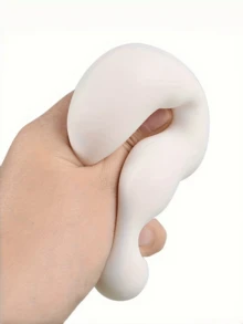 1个/3个可塑形慢回弹软萌豆腐玩具，创意逼真豆腐挤压减压玩具，生日/圣诞节/派对礼品 - 白色 - 查看 5