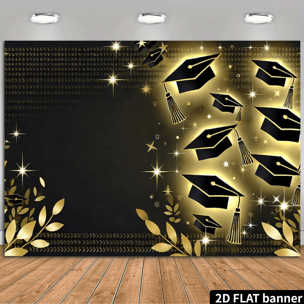 Banner de fundo plano 2D (1 peça), fundo deslumbrante para celebração de formatura, adequado para reunião familiar, casamento, aniversário, Natal, Dia de Ação de Graças, outono, entrada, decoração de quarto, cenário vibrante.