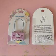 SANRIO 1个三丽鸥现代简约迷你密码锁 - 可爱Hello Kitty Kuromi Cinnamoroll My Melody 钢丝防盗头盔/包包挂锁 - 彩色 - 查看 6