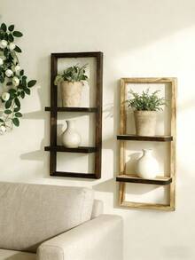 1件装木质悬浮置物架，乡村风格木质壁挂式收纳架，卧室厨房壁挂式木质展示架，卫生间上方壁挂式置物架，小型壁挂式农舍风格装饰