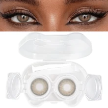 5 Pairs Of Colored Contact Lenses, Including A Contact Lens Case And Wearing Tools, Offer A Variety Of Color Options. They Can Be Used For About Half A Year And Are Suitable For Makeup On The Eyes, Changing Styles, Role-Playing, Festive Event Dressing, Halloween Costumes, And Cosplay, Etc. - 棕色盒子套裝 - 查看 9