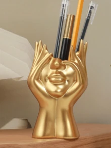 Moderne Kunst Frauengesicht Vase, weiße Aufbewahrungsflasche Dekoration, zeitgenössische Kunst dekorative Aufbewahrungsflasche Mittelstück, geeignet für minimalistische Schreibtische, Wohnzimmer, Büro, Schlafzimmer und andere Räume, moderne Heimdekoration, Mittelstück, kann Kosmetika, Makeup-Pinsel, Tischdekoration, Muttertagsgeschenk, Abschlussgeschenk, Hochzeitsdekoration, Makeup-Raum-Dekoration, Makeup-Tasche, Reiseessentials aufbewahren - Verschiedenfarbig - Übersicht 6