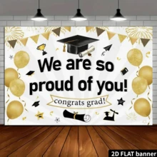 2026 Graduates Photography Background Decoration Congratulation Graduation Ball Party Supplies Proud Of You Backdrop Banner Gift - White - View 4