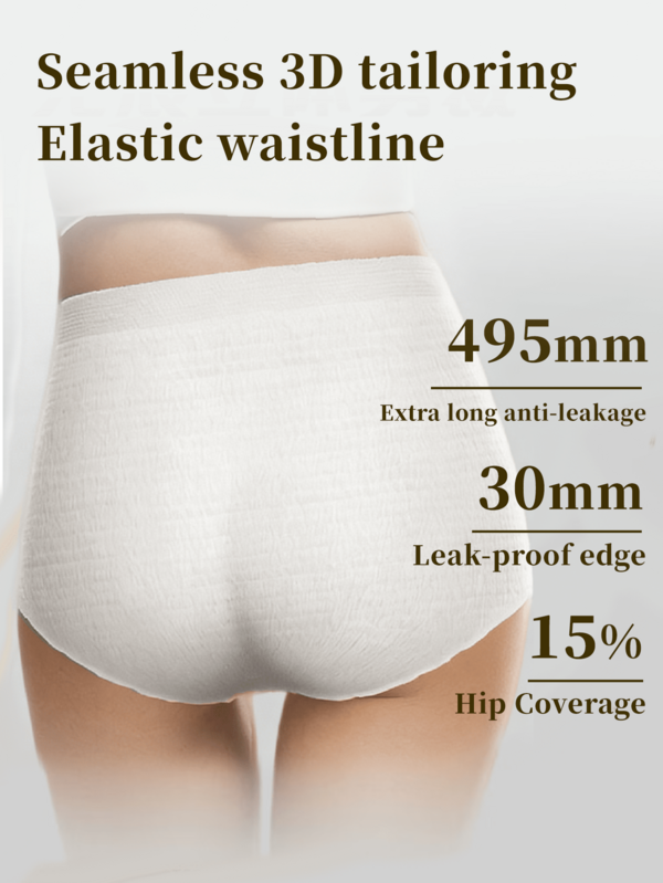 5/10 Stücke, bequeme Schutzhose, Slip-Stil Damenbinden, Periodenunterwäsche, Einweg-Unterwäsche, super saugfähiges Polyester, patentiertes Design, erfrischend und bequem, 3D-Schutzbeschichtung, auslaufsicher, atmungsaktiv, hochabsorbierend, geruchsbeseitigend, die ganze Nacht gut schlafen, geeignet für Geschäftsreisen, Menstruation, Wochenbett, nach Operationen und Reisen