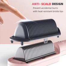 FENASH Ring Pink Hair Straightener Brush – Hair Straightening Iron With Built-In Comb, 20s Fast Heating & 5 Temp Settings & Anti-Scald, Perfect For Professional Salon At Home TYMOO - 查看 6